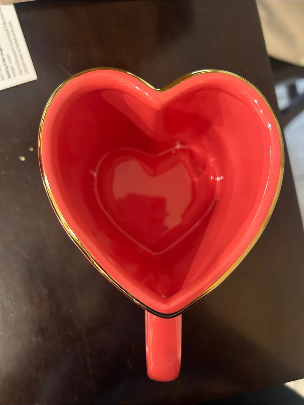 Target Red Heart Mug with Gold Trim